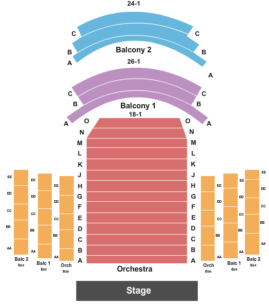 Jarson Kaplan Theater at Aronoff Center Seating Chart: End Stage