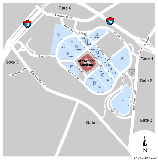 Arrowhead Stadium Parking Lots Seating Chart