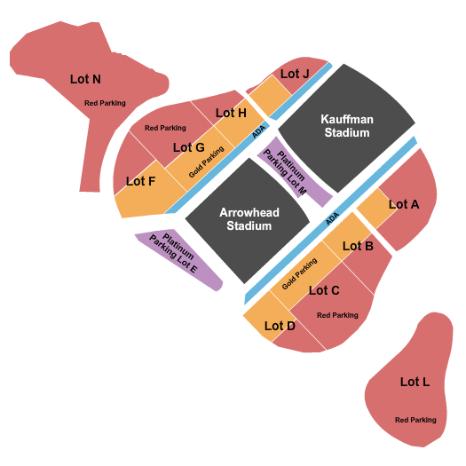Arrowhead Stadium Parking Lots Map
