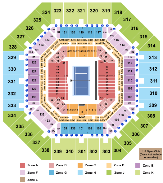 Usta Billie Jean King National Tennis Center Seating Chart
