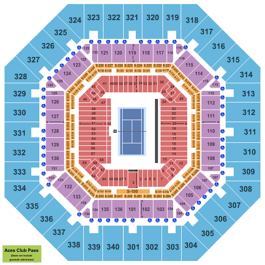 Arthur Ashe Stadium Seating Chart: Tennis