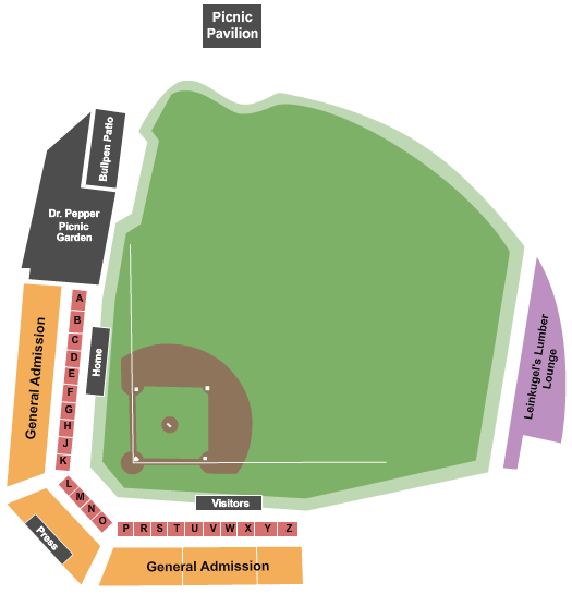 NelsonCorp Field Seating Chart: Baseball