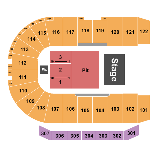 Assiniboine Credit Union Place Seating Chart: Endstage Pit 2