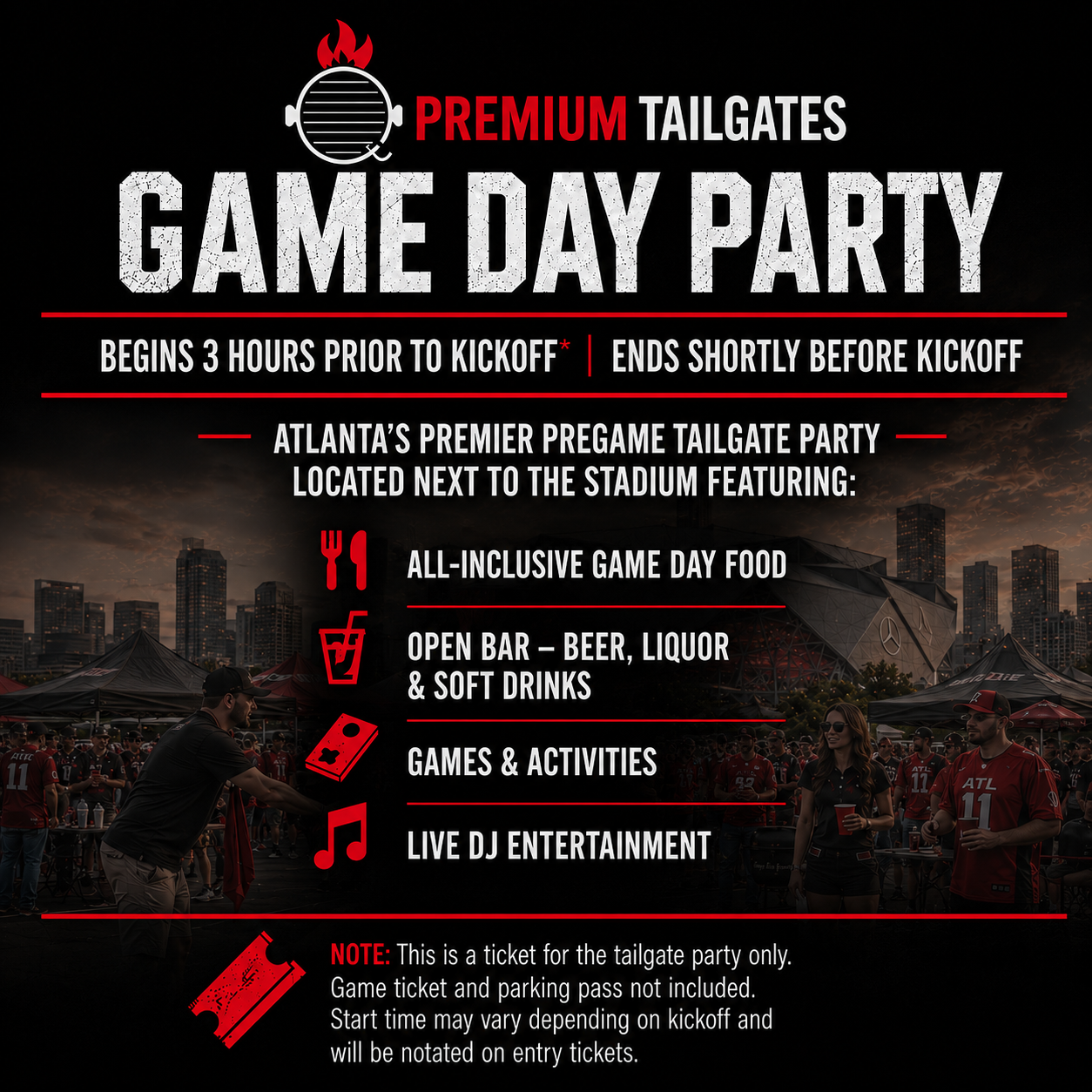 Premium Tailgate Tent - ATL Seating Chart: Premium Tailgate