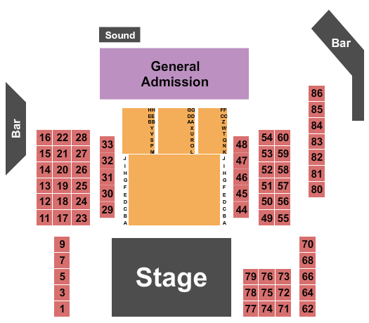 Atlanta Coliseum Seating Chart: Endstage RSV/Tables