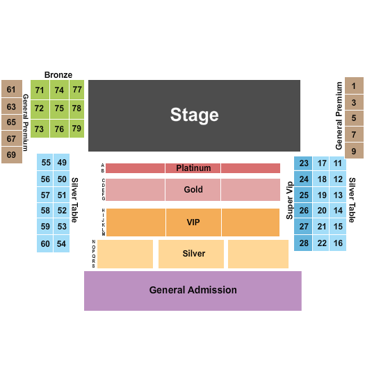 Atlanta Coliseum Seating Chart: Plat/Gold/Silver Floor 2