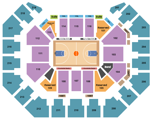 Atlantic Union Bank Center Seating Chart: Basketball