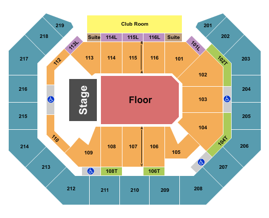 Atlantic Union Bank Center Seating Chart: Endstage GA Floor