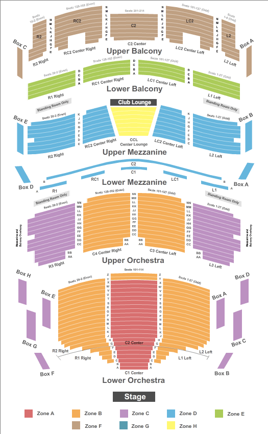 The Book Of Mormon Tickets Seating Chart AuRene Theater End