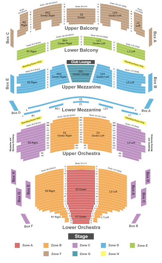 Au-Rene Theater - Broward Ctr For The Perf Arts Seating Chart: End Stage Int Zone