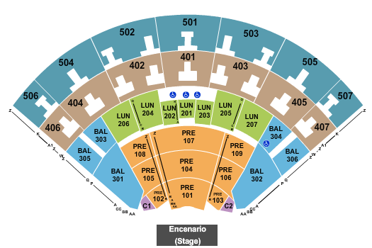 Auditorio Nacional - Mexico Seating Chart: End Stage