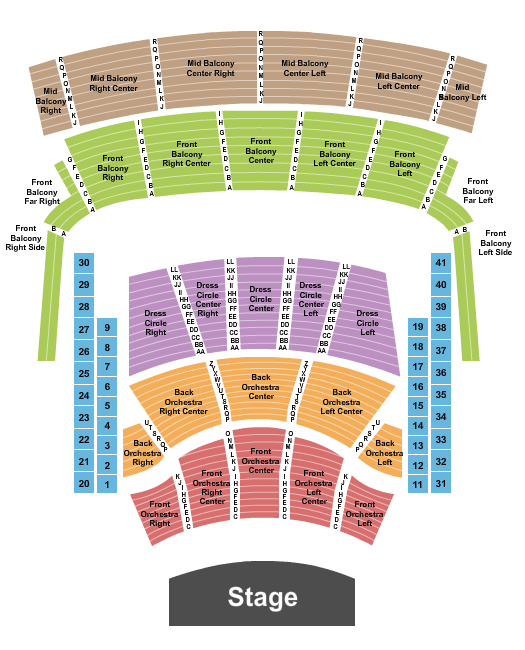Auditorium Theatre - IL Seating Chart: Endstage No Upper/Gal