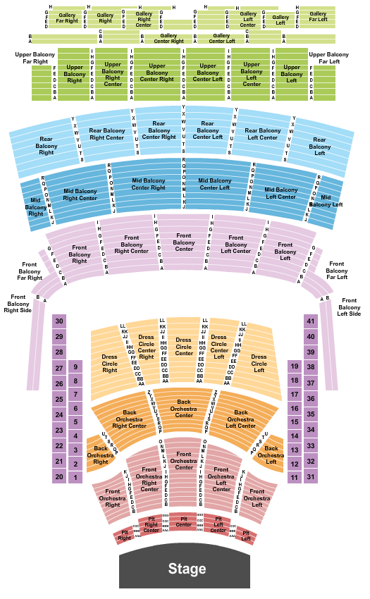 Auditorium Theatre - IL Seating Chart: Endstage Pit