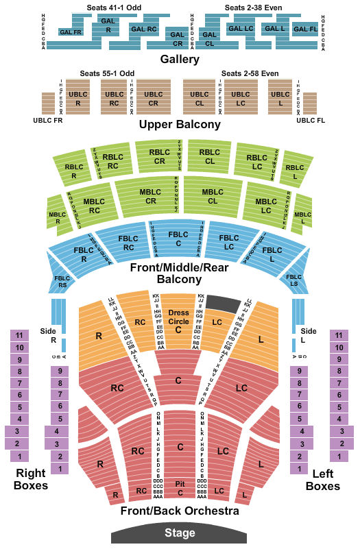 Auditorium Theatre - IL Seating Chart: Endstage 2