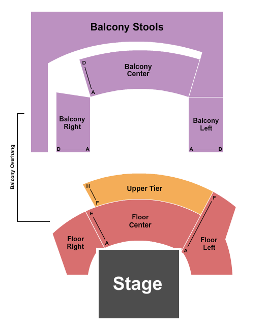 Aura - ME Seating Chart: Endstage GA Stools