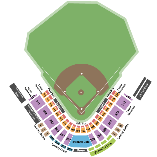 Arthur W. Perdue Stadium Map