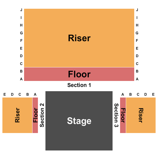 Austin Allyn Theatre at Redhouse Arts Center Seating Chart: Endstage