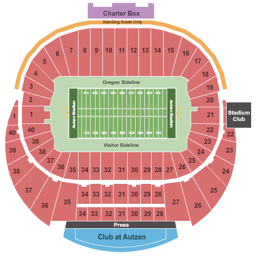 Interactive Autzen Stadium Seating Chart