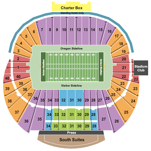 Autzen Stadium Seating Chart: Football