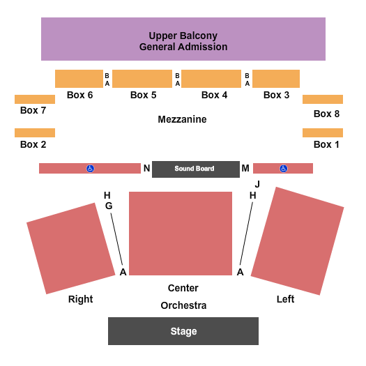 Avalon Theatre - MD Seating Chart: End Stage