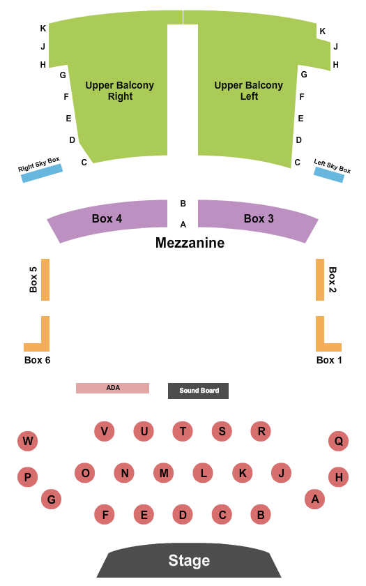 Avalon Theatre - MD Seating Chart: Endstage Tables 2