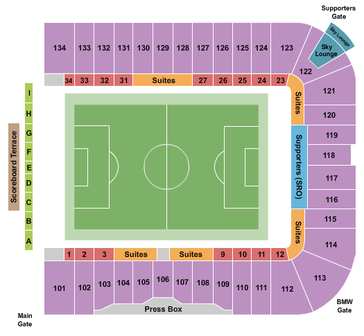 PayPal Park Seating Chart: Soccer