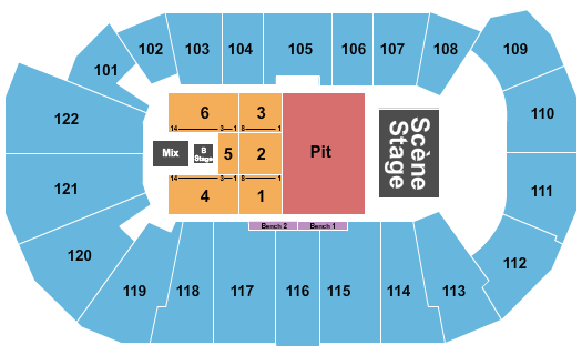 Avenir Centre Seating Chart: Endstage Pit 3
