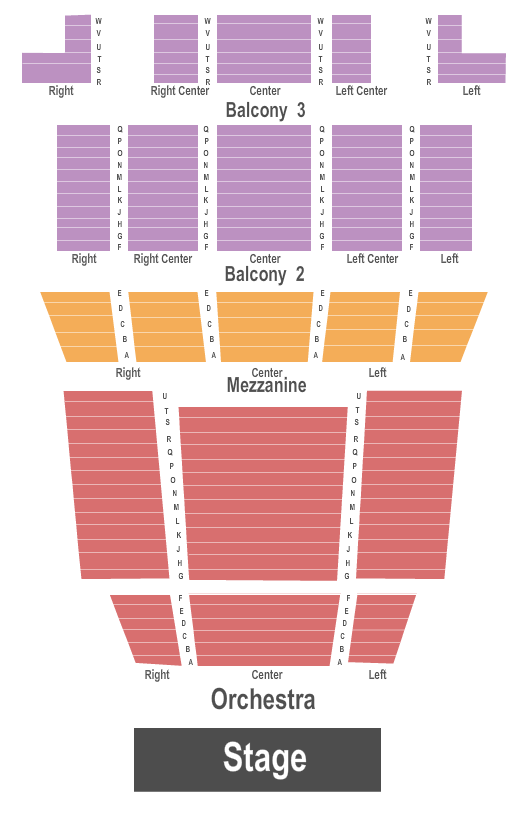 UNCG Auditorium Seating Chart: Endstage