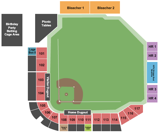 BB&T Point Ballpark Map
