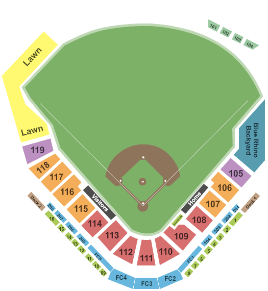 BB&T Ballpark - Winston Salem Map