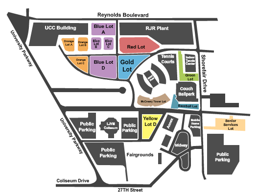 BB&T Field - Parking Lots Map