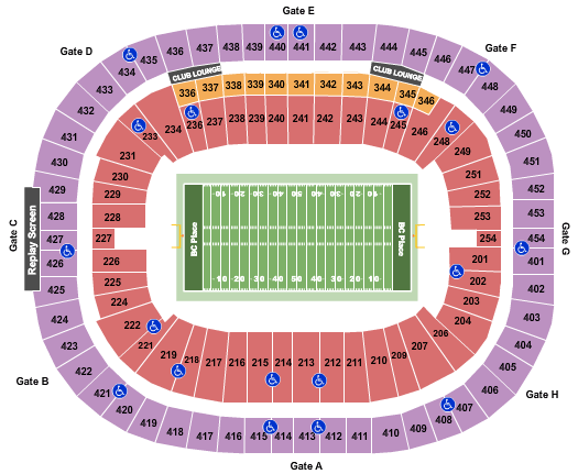 BC Place Stadium Seating Chart: Football