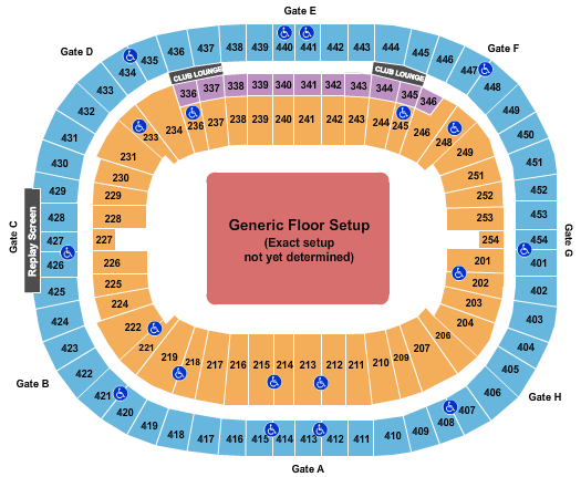 BC Place Stadium Seating Chart: Generic Floor