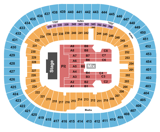 BC Place Stadium Seating Chart: Guns N Roses 2