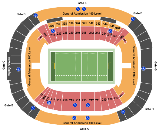 BC Place Stadium Seating Chart: Rugby GA 2