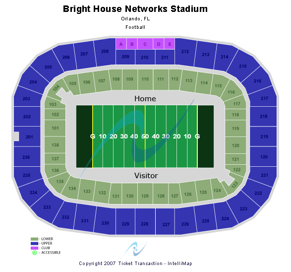 Bright House Networks Stadium Seating Chart