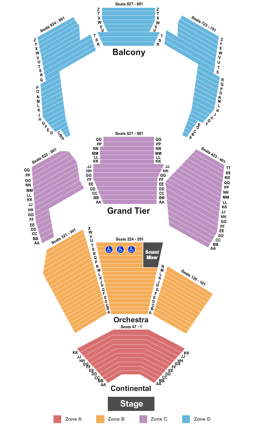 Neal Blaisdell Seating Chart Concert Hall
