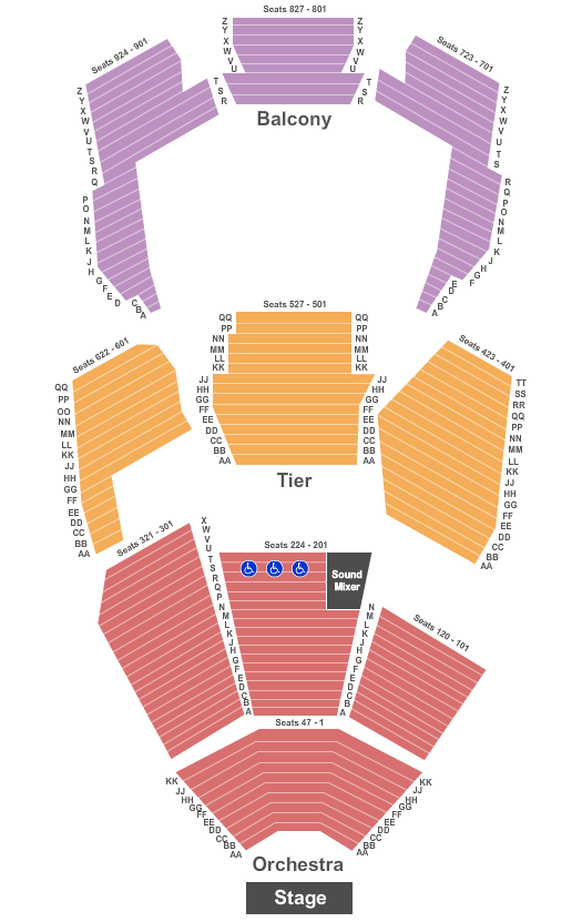 Bjcc Concert Hall Seating Chart With Seat Numbers