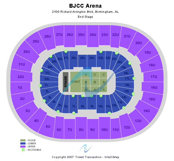 BJCC Arena Seating Chart