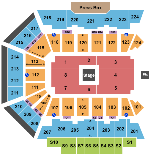 BMO Harris Bank Center Seating Chart: Center Stage
