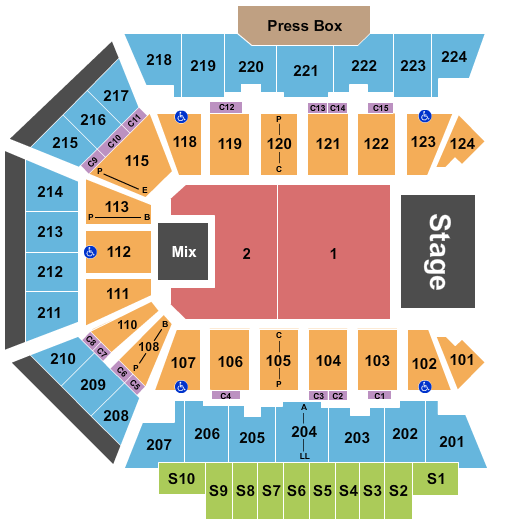 BMO Center - Rockford Seating Chart: WWE 2