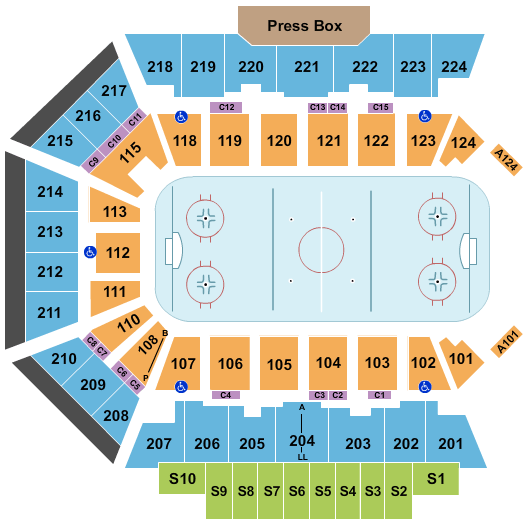 BMO Harris Bank Center Seating Chart: Hockey