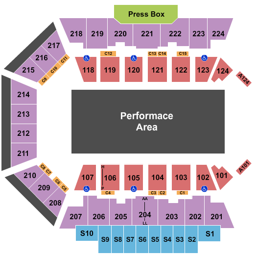 BMO Harris Bank Center Seating Chart: Open Floor 3