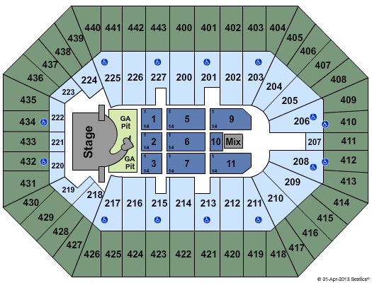 BMO Harris Bradley Center Seating Chart