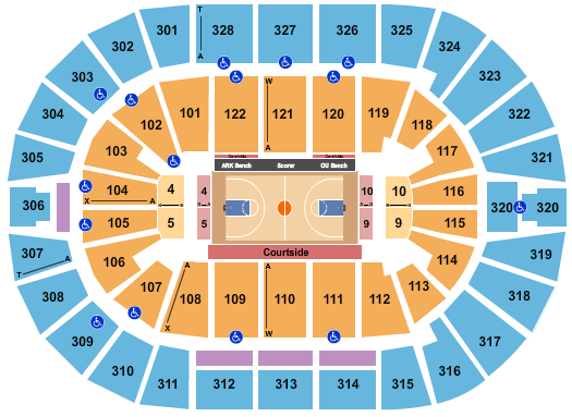 BOK Center Seating Chart: Basketball