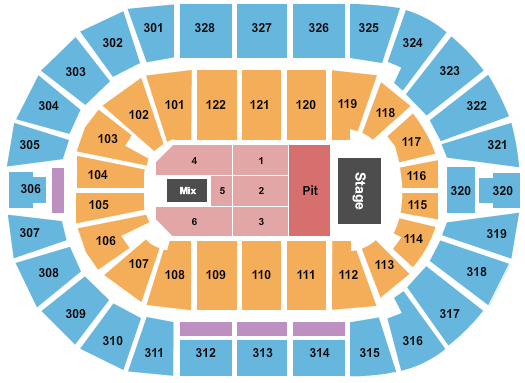 BOK Center Seating Chart: Endstage GA Pit