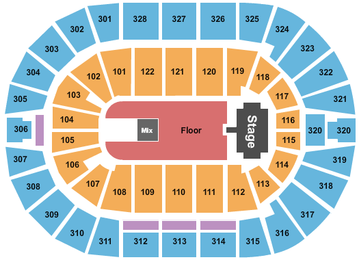 BOK Center Seating Chart: Endstage GA Floor w/ Catwalk