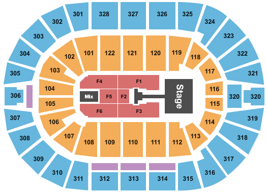 BOK Center Seating Chart: Pink 2023