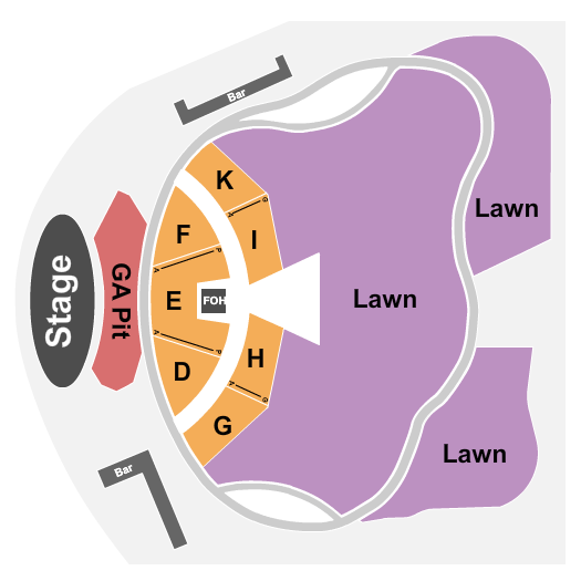 Back Waters Stage at Q Casino and Hotel Seating Chart: Endstage GA 2