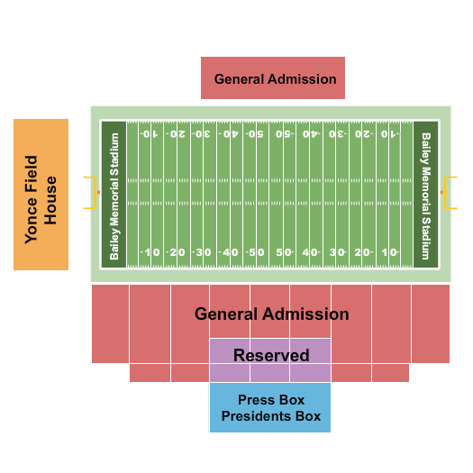 Bailey Memorial Stadium Seating Chart: Football